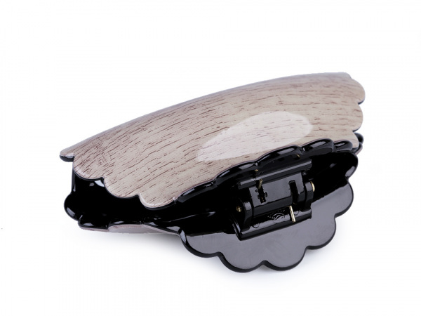 Skřipec do vlasů dekor dřevo