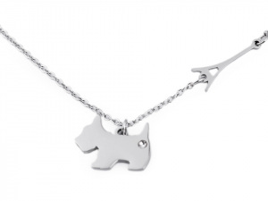 Náhrdelník z nerezové oceli pes / Paříž