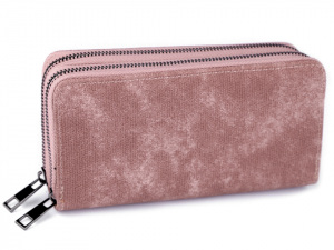 Dámská peněženka dvojitá, semiš batika 10x19 cm