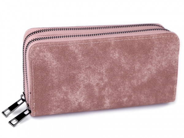 Dámská peněženka dvojitá, semiš batika 10x19 cm