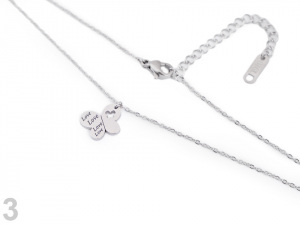 Náhrdelník z nerezové oceli ovál, srdce, motýl s nápisem Love