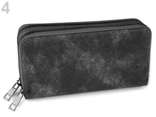 Dámská peněženka dvojitá, semiš batika 10x19 cm