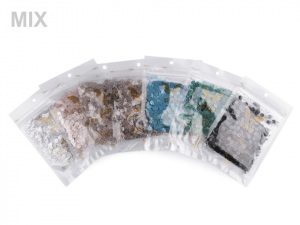 Flitry Ø7 mm hladké s glitry