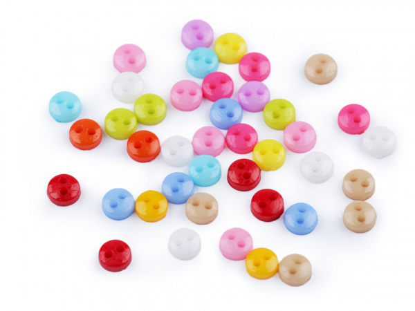 Knoflík barevný mini velikost 10"
