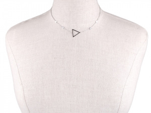 Náhrdelník trojúhelník z nerezové oceli s broušenými kamínky