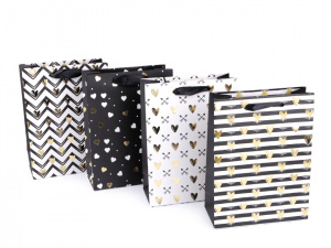 Dárková taška srdce, malá velikost, sada 4 ks