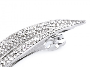 Francouzská spona do vlasů s broušenými kamínky a perlou