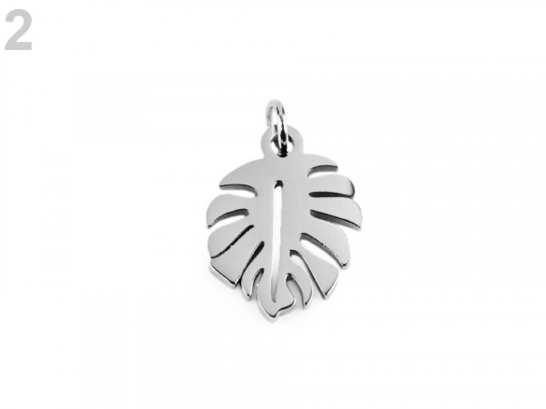 Přívěsek z nerezové oceli se spojovacím kroužkem - list, křídlo, mandala