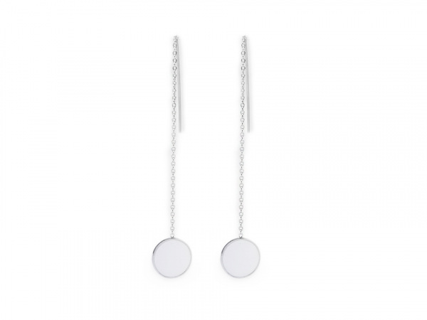 Náušnice z nerezové oceli kolečka s řetízkem