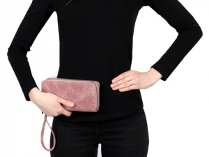 Dámská peněženka dvojitá, semiš batika 10x19 cm