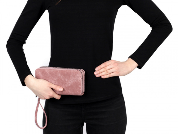 Dámská peněženka dvojitá, semiš batika 10x19 cm