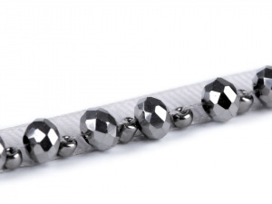 Prýmek / paspulka s broušenými korálky šíře 15 mm