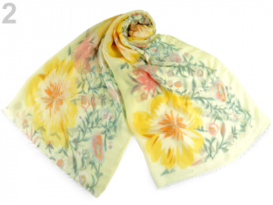 Šátek / šála květy 85x185 cm