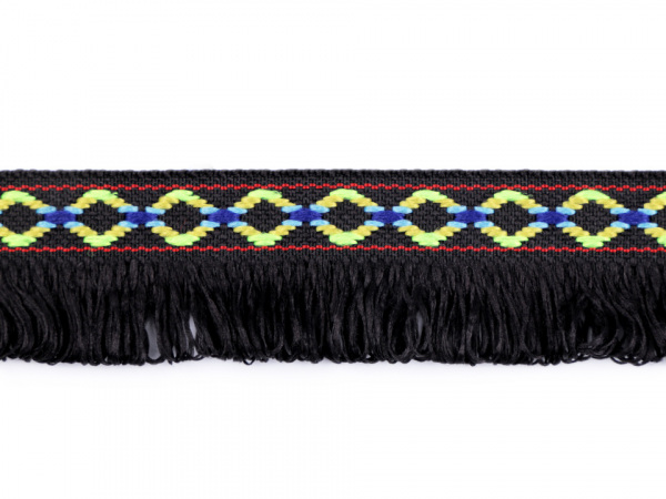 Prýmek indiánský s dvojitými třásněmi šíře 30 mm