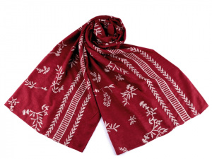 Šála vyšívané větvičky folklor 70x170 cm
