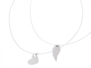 Náhrdelník s přívěskem z nerezové oceli křídlo, srdce