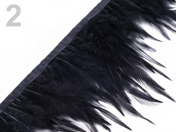Prýmek - kohoutí peří šíře 12 cm