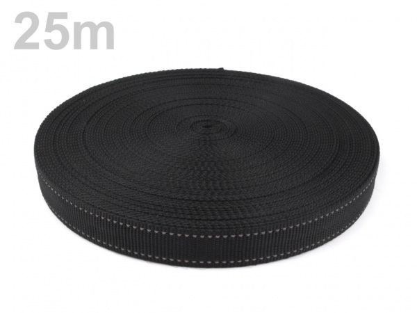 Popruh šíře 25 mm s reflexním prošitím