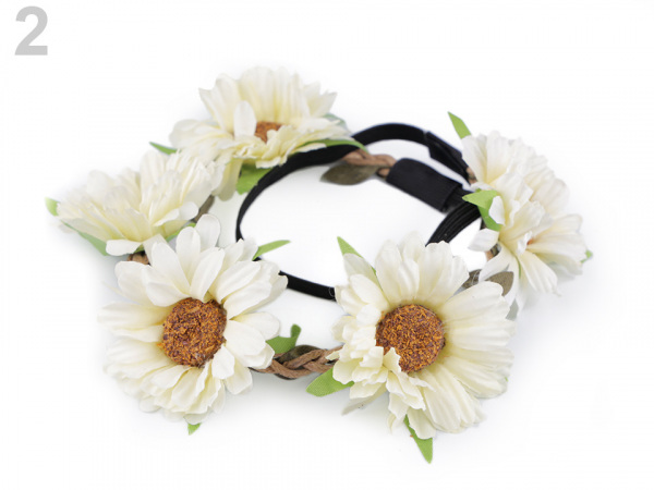 Pružná čelenka do vlasů s květy