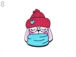 Dřevěná brož liška, pes, lenochod, mýval, jednorožec