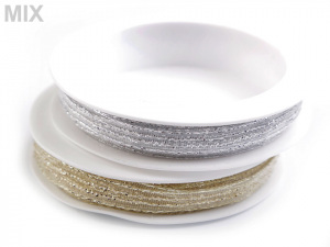 Vánoční / svatební stuha s lurexem šíře 8 mm