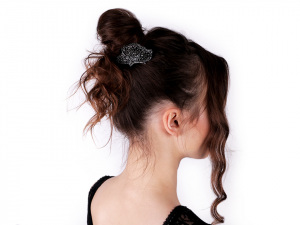 Francouzská spona do vlasů s broušenými kamínky motýl