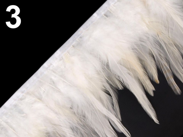 Prýmek - kohoutí peří šíře 12 cm