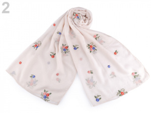 Šála vyšívané květy 70x180 cm 2. jakost