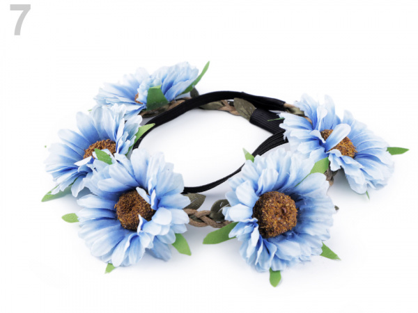 Pružná čelenka do vlasů s květy