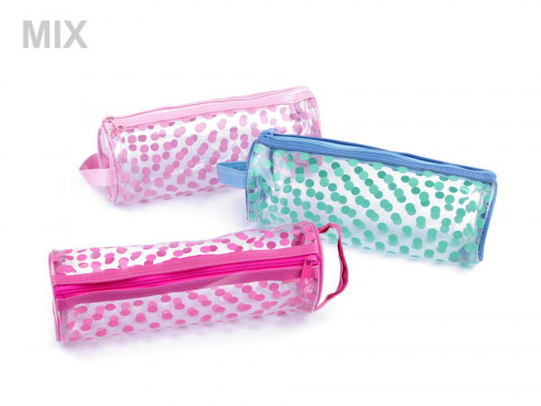 Pouzdro s puntíky 7x19 cm průhledné