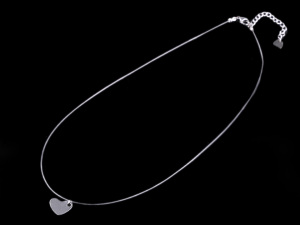 Náhrdelník s přívěskem z nerezové oceli křídlo, srdce