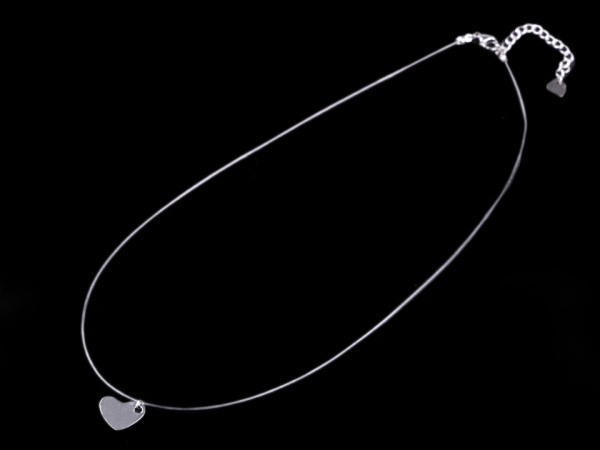 Náhrdelník s přívěskem z nerezové oceli křídlo, srdce