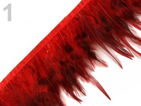 Prýmek - kohoutí peří šíře 12 cm