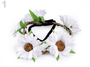 Pružná čelenka do vlasů s květy