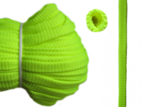 Šňůra PES plochá dutá šíře 12 mm FLUOR