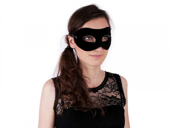 Karnevalová maska - škraboška semišová k dozdobení