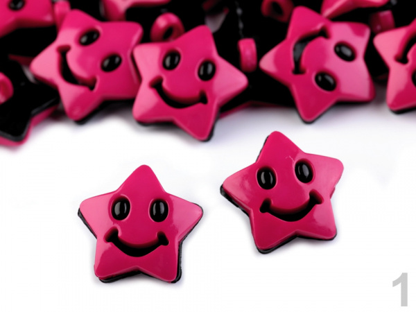 Knoflík dětský velikost 28 hvězda/srdce