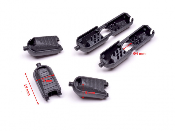 Koncovka zamačkávací černá 15x9mm