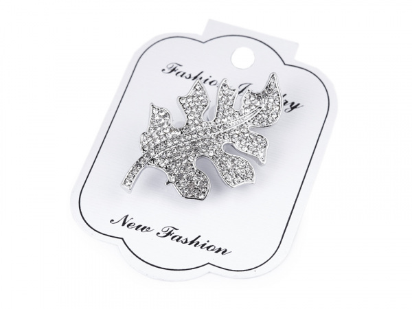 Brož s broušenými kamínky list