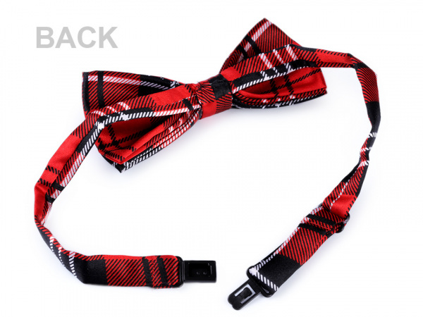 Saténový motýlek retro puntík / káro