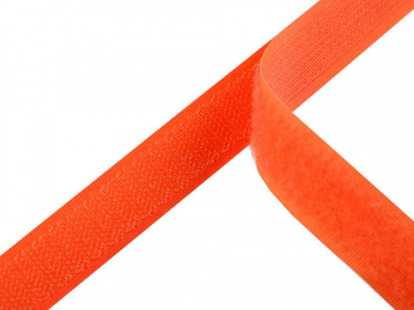 Suchý zip háček + plyš šíře 20 mm oranžový