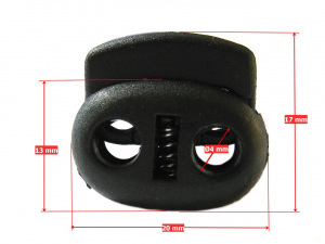 Brzdičky s dvěma dírkami 20x17 mm