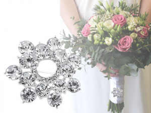 Brož / svatební ozdoba na kytice