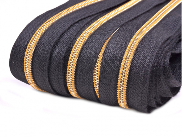 Zip spirálový metráž GS 5mm zlatý