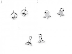 Mini přívěsek peace, hvězda, triquetra