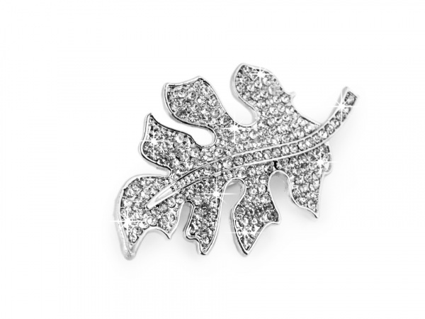 Brož s broušenými kamínky list