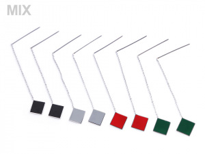 Náušnice z nerezové oceli čtverce s řetízkem