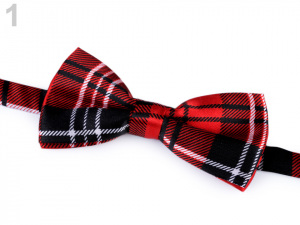 Saténový motýlek retro puntík / káro