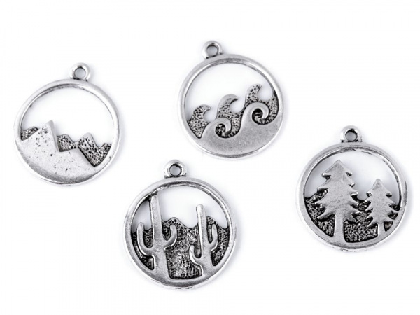 Přívěsek kaktusy, stromy, hory, moře Ø20 mm