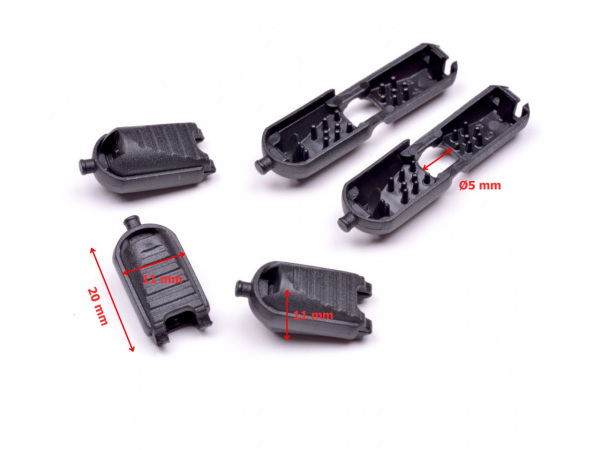 Koncovka zamačkávací černá 20x11mm